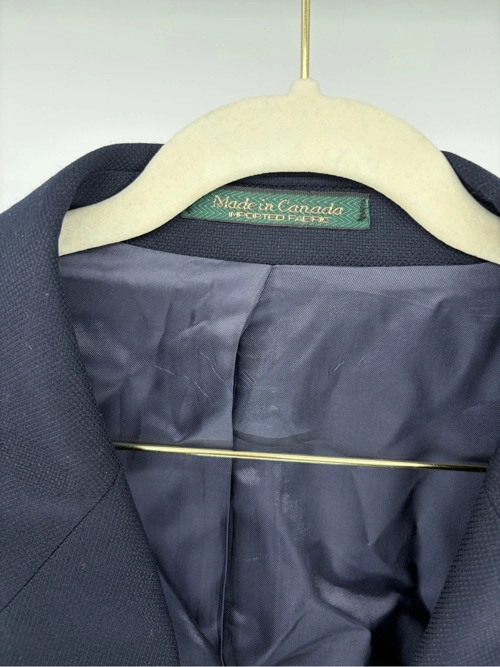 Vintage 90s Ralph Lauren Navy Wool Blazer Sport Coat Gold Buttons Men's 42T Tall
